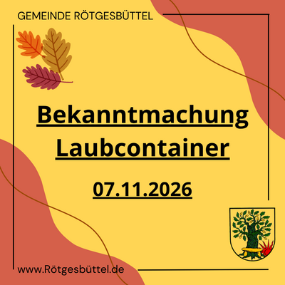 Bekanntmachung Laubcontainer 07.11.2026